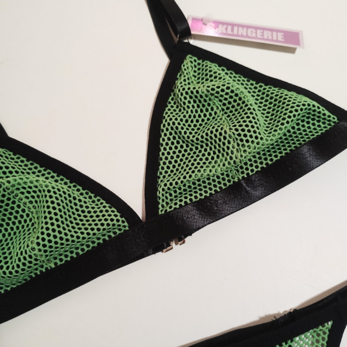 • conjunto brallete tela verde • - Imagem 2